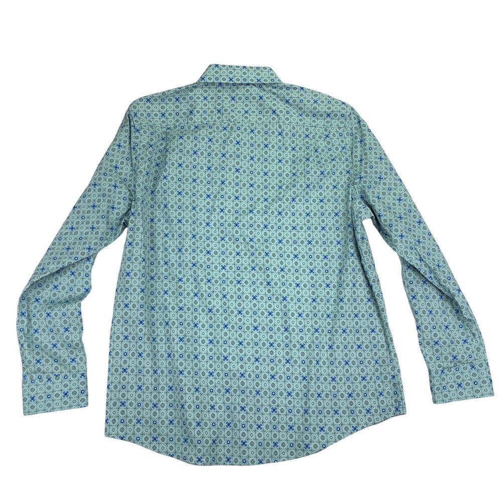 Club Room Mens Lopin Foulard Allover Print Button Down Shirt Light Blue L - Picture 3 of 4